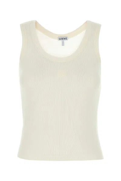 Loewe White Silk Tank Top