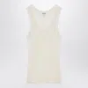 Loewe White Silk Tank Top With Anagram Logo Women