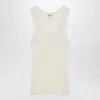 Loewe White Silk Tank Top With Anagram Logo Women