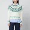 Loewe Stretch Wool Blend Cropped Sweater Graphic In White