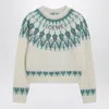 Loewe Stretch Wool Blend Cropped Sweater Graphic In Neutral