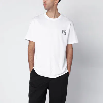 Loewe Slim-fit Logo-embroidered Cotton-jersey T-shirt In White