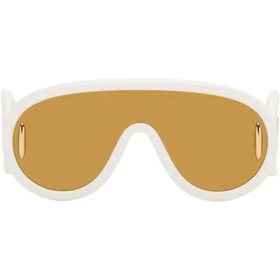 Loewe White Wave Mask Sunglasses In Brown