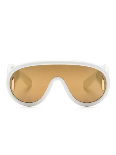 Loewe Shield Frame Sunglasses In White