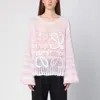 LOEWE LOEWE WHITE/PINK JUMPER WITH ANAGRAM LOGO