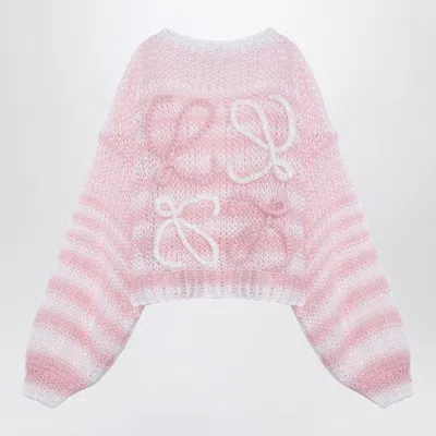 Loewe Embroidered Mohair Blend Sweater In White