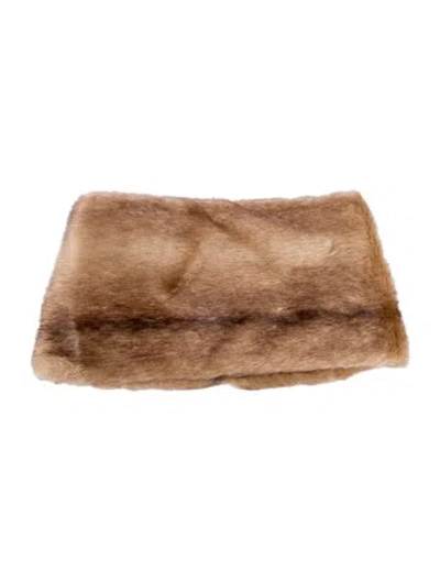 Pre-owned Loewe Wide Faux Fur Waist Belt In Brown