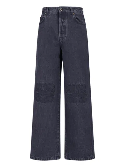 Loewe Wide Jeans "anagram" In Black