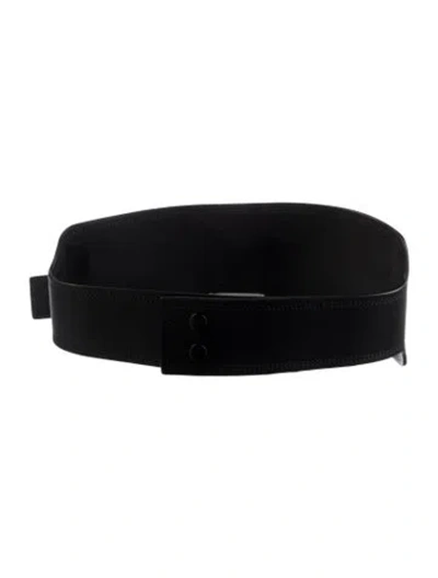 Pre-owned Loewe Wide Leather Belt Kit In Black
