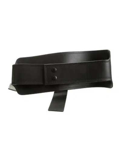 Pre-owned Loewe Wide Leather Waist Belt In Black