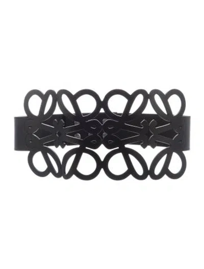 Pre-owned Loewe Wide Leather Waist Belt In Black