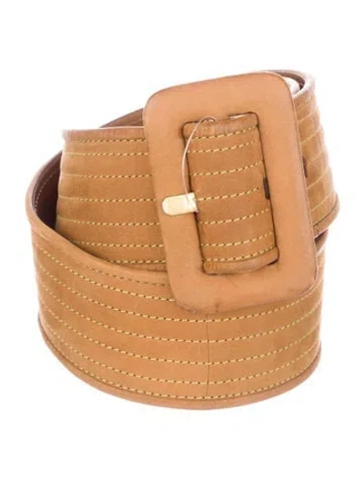 Pre-owned Loewe Wide Leather Waist Belt In Brown