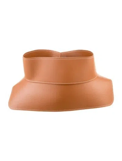 Pre-owned Loewe Wide Leather Waist Belt In Brown