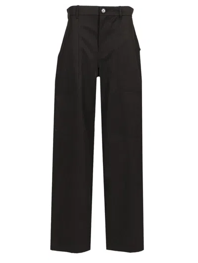 Loewe Wide Leg Cargo Trousers In Black