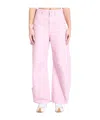 Loewe Barrel Pleated Wide-leg Ankle Trousers In Pink
