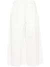 Loewe X Paula Ibiza Anagram Drawstring Wide Leg Cropped Denim Trousers In White