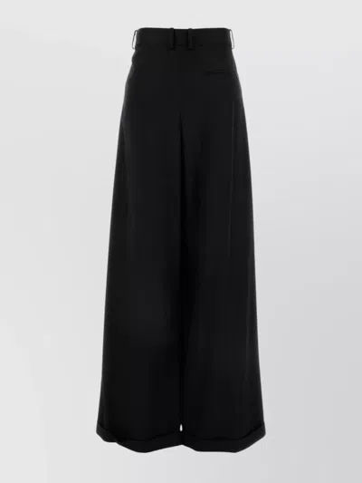 Loewe Women's Cotton Blend Wide-leg Pant In Black