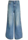 Loewe Logo Patch Faded Boyfriend Jeans In Blue