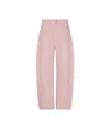 Loewe Barrel Pleated Wide-leg Ankle Trousers In Pink