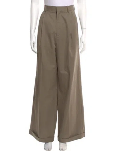 Pre-owned Loewe Wide Leg Pants In Green