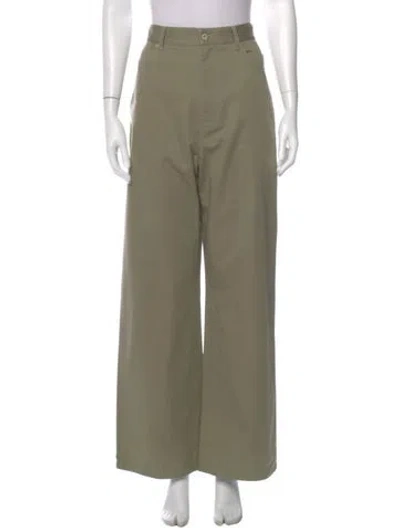 Pre-owned Loewe Wide Leg Pants In Green