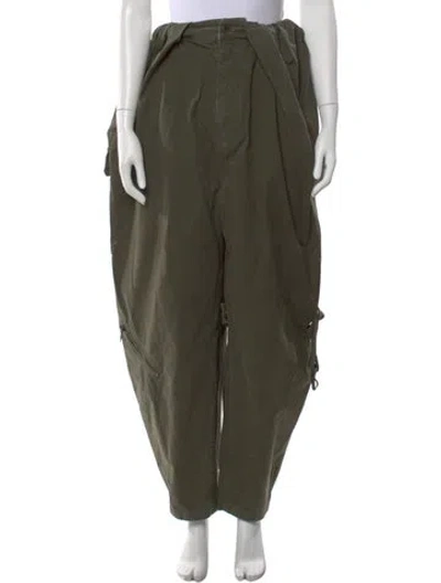 Pre-owned Loewe Wide Leg Pants In Green