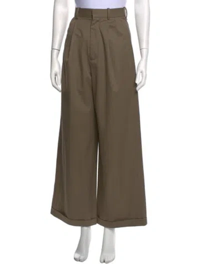 Pre-owned Loewe Wide Leg Pants In Green