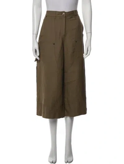 Pre-owned Loewe Wide Leg Pants In Green