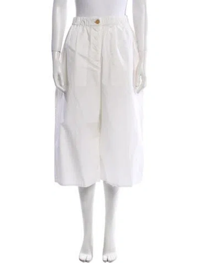 Pre-owned Loewe Wide Leg Pants In White
