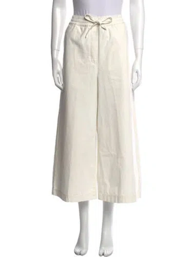 Pre-owned Loewe Wide Leg Pants In White