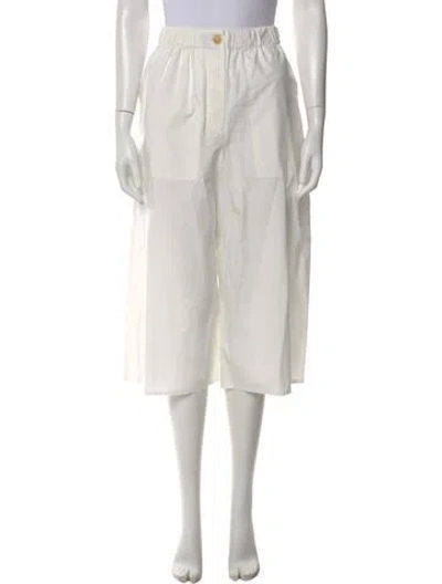 Pre-owned Loewe Wide Leg Pants In White