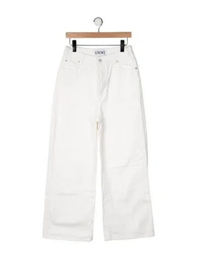 Pre-owned Loewe Wide Leg Pants In White