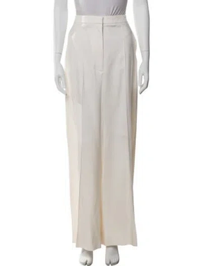 Pre-owned Loewe Wide Leg Pants In White