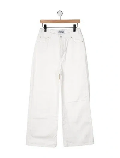 Pre-owned Loewe Wide Leg Pants In White