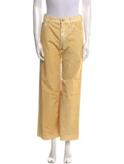 Pre-owned Loewe Wide Leg Pants In Yellow