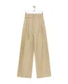 Loewe Wide Leg Trousers In Cotton And Linen In Brown