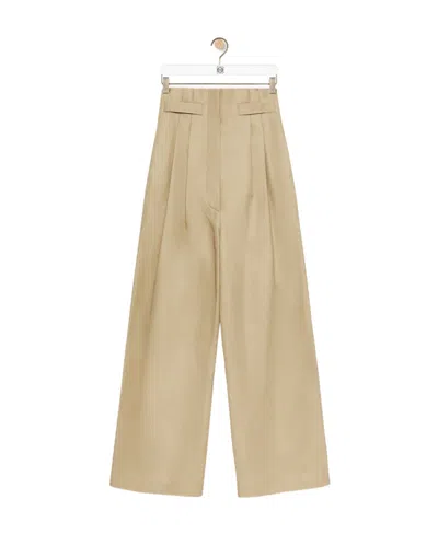 Loewe Wide Leg Trousers In Cotton And Linen