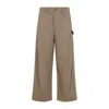 Loewe Wide-leg Trousers In Soft Cotton Blend With Subtle Detail In Brown
