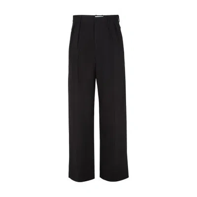 Loewe Wide Leg Trousers In Stretch Viscose In Black