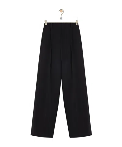 Loewe Wide Leg Trousers In Wool In Black