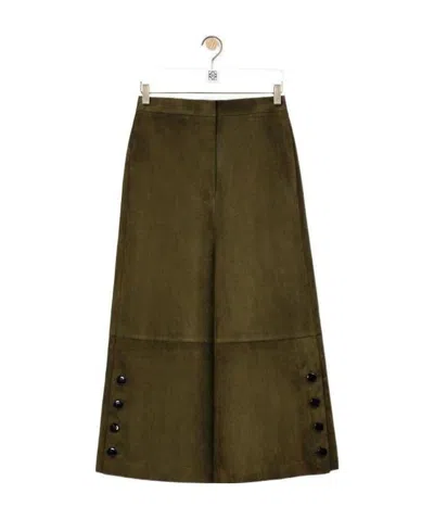 Loewe Wide-legged Casual Pants In Green