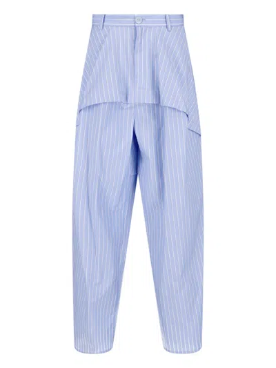 Loewe Wide Striped Pants In Blue