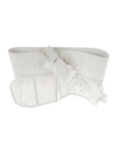 Pre-owned Loewe Wide Waist Belt In White
