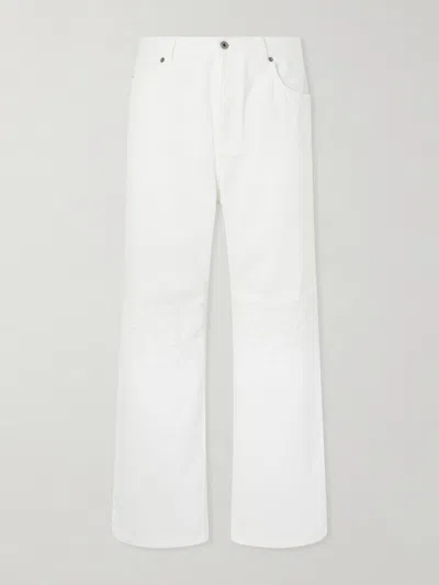 Loewe Wide-leg Anagram-embroidered Jeans In Multi