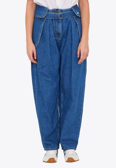 Loewe Wide-leg Cargo Jeans In Blue