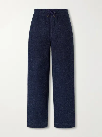 Loewe Wide-leg Cotton-blend Terry Drawstring Trousers In Blue
