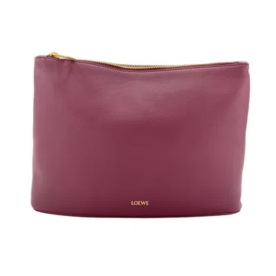 Pre-owned Loewe Wine Clutch Bag Pouch ()