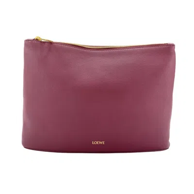 Pre-owned Loewe Wine Clutch Bag Pouch ()