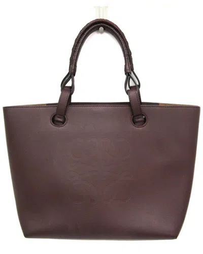 Loewe Wine Leather Handbag (authentic Pre-loved)