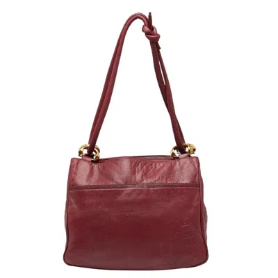 Pre-owned Loewe Wine Leather Shoulder Bag () In Burgundy